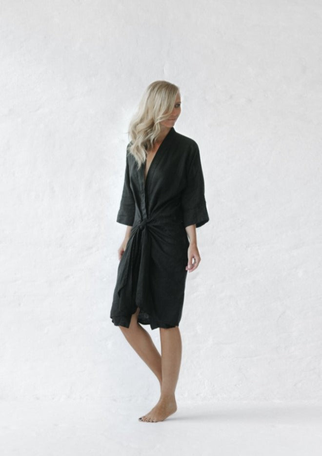 Samoa Linen Dress | Black