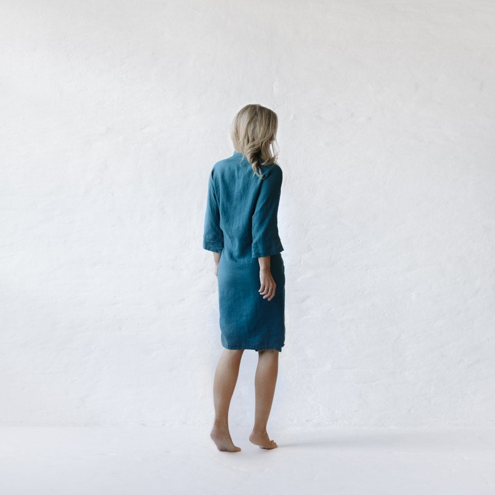 Samoa Linen Dress | Teal