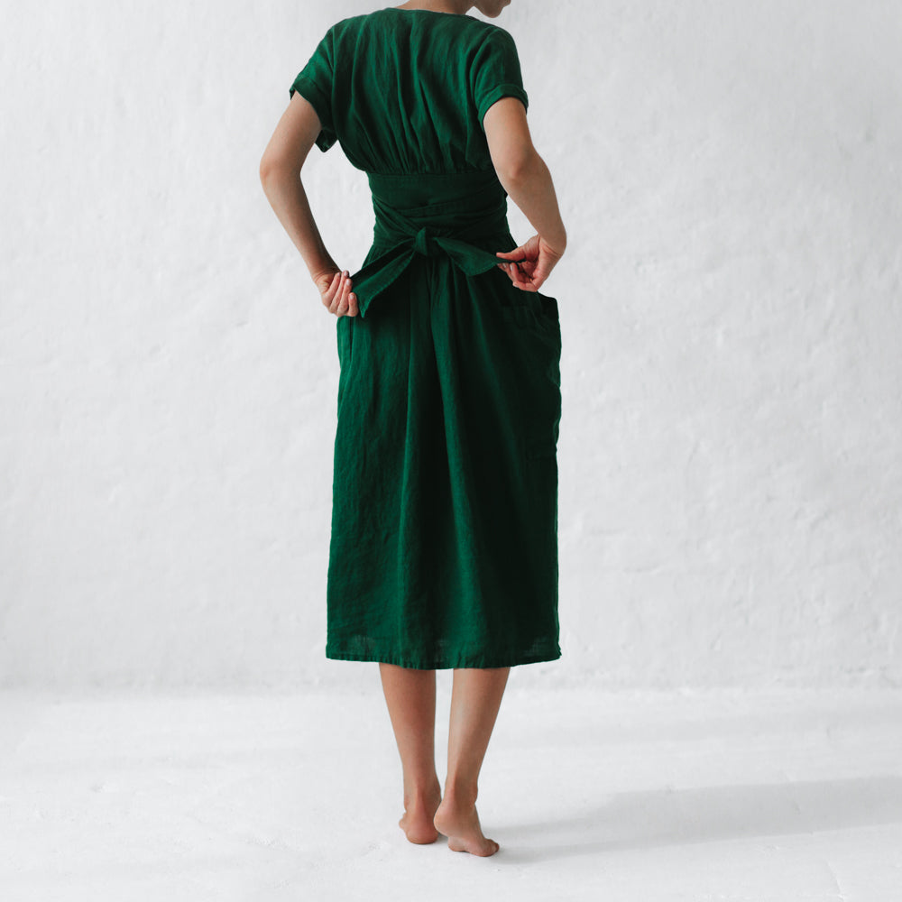 Kimono linen dress  | Green