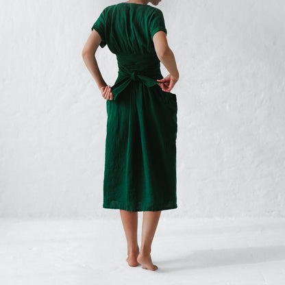 Kimono linen dress  | Green