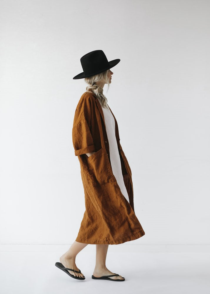 Linen Coat | Mustard