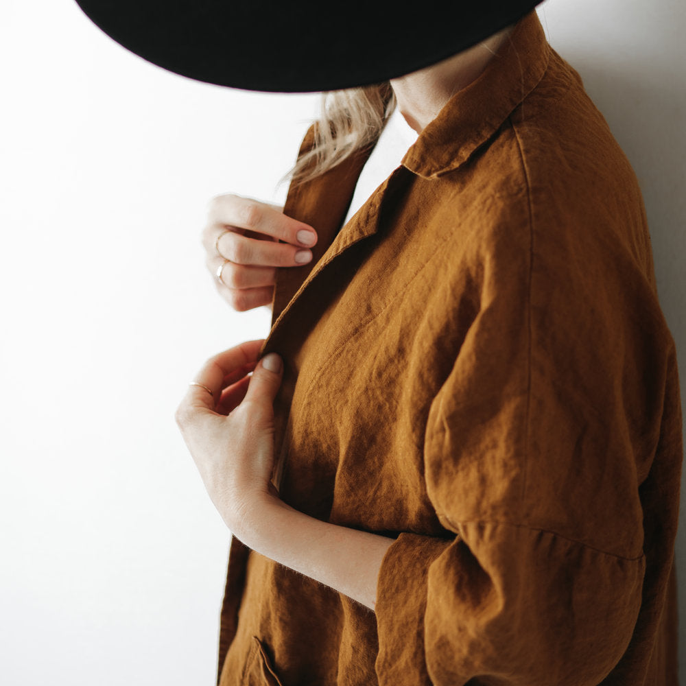 Linen Coat | Mustard