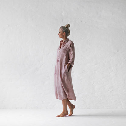 Linen shirt dress | Dusky Pink