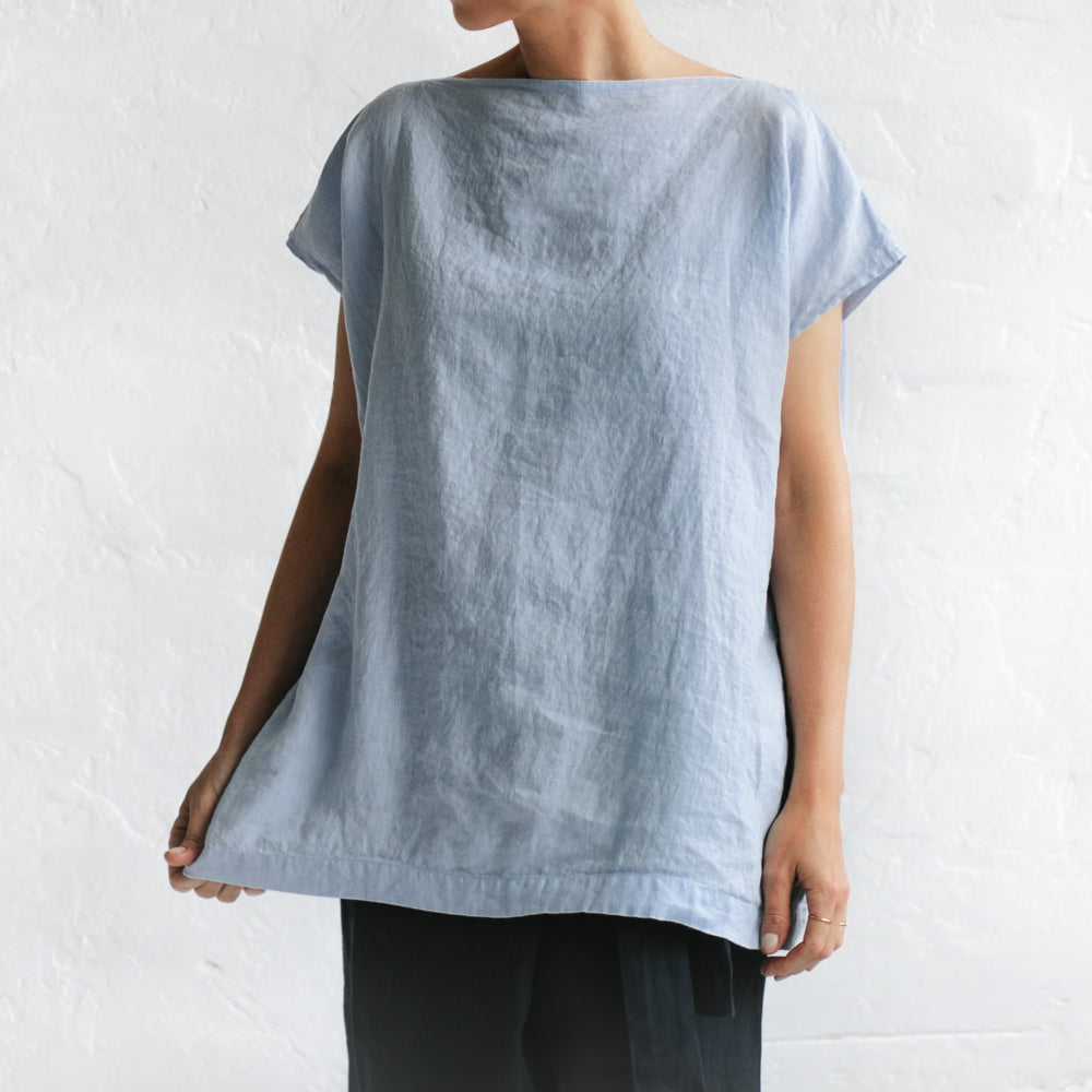 Linen Top | Pale Blue