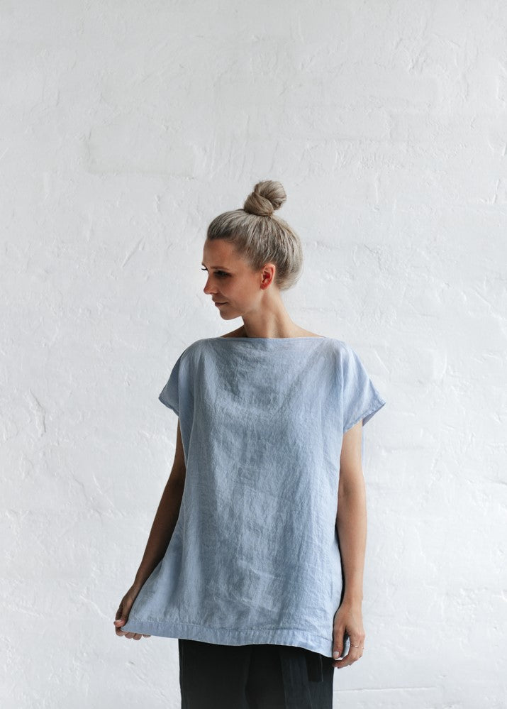 Linen Top | Pale Blue