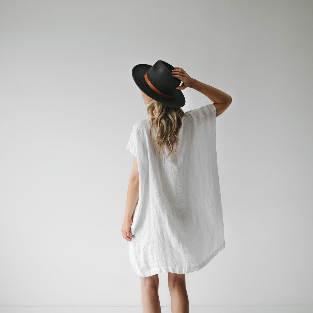 Short Linen Dress | White