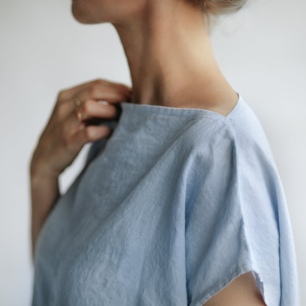 Linen Top | Pale Blue