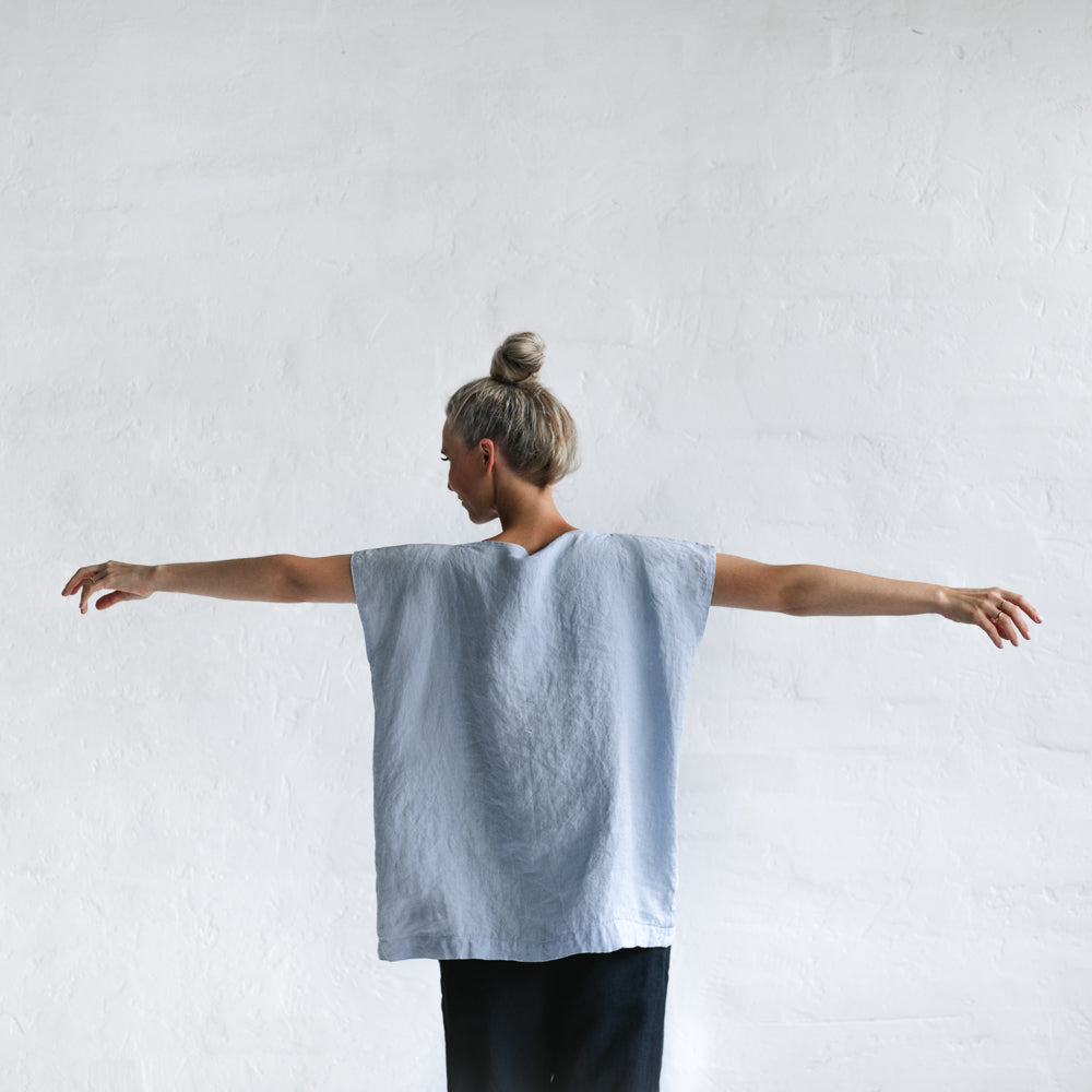 Linen Top | Pale Blue