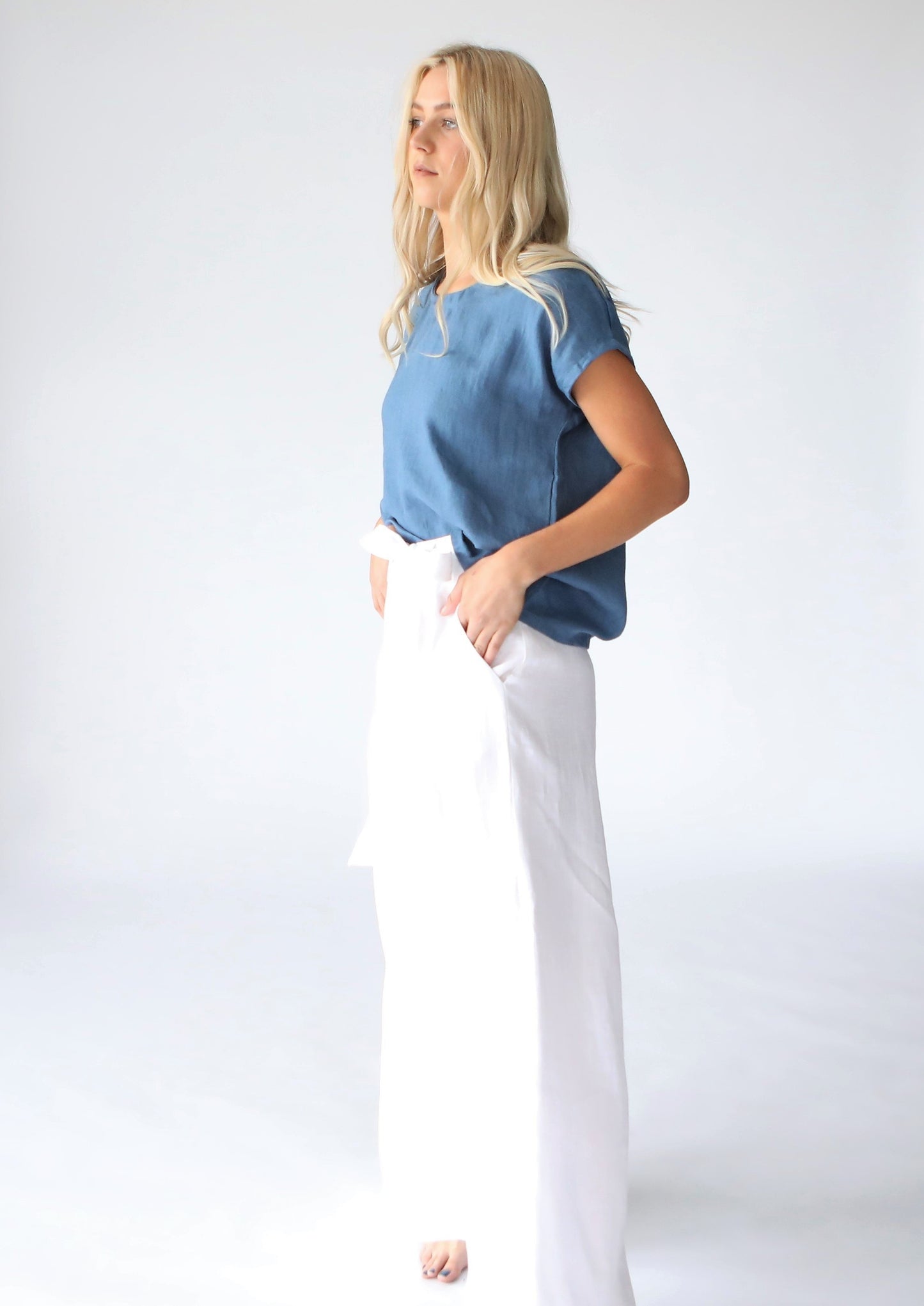 Linen T-Shirt | Blue