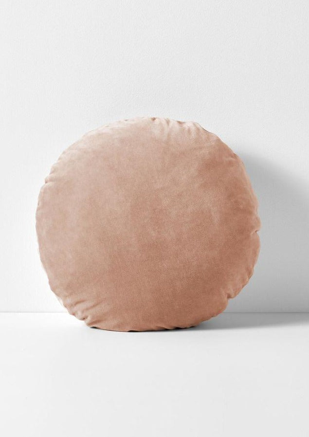 LUXURY VELVET ROUND CUSHION | ROSEWATER