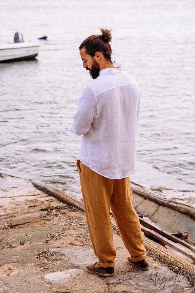 Mens Linen Shirt | White