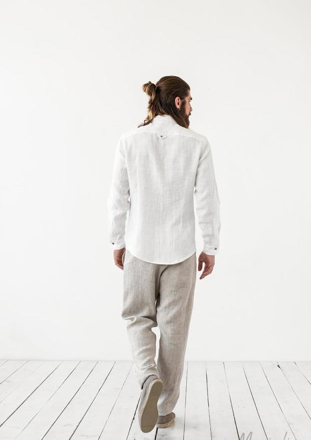 Mens Linen Pants | Natural