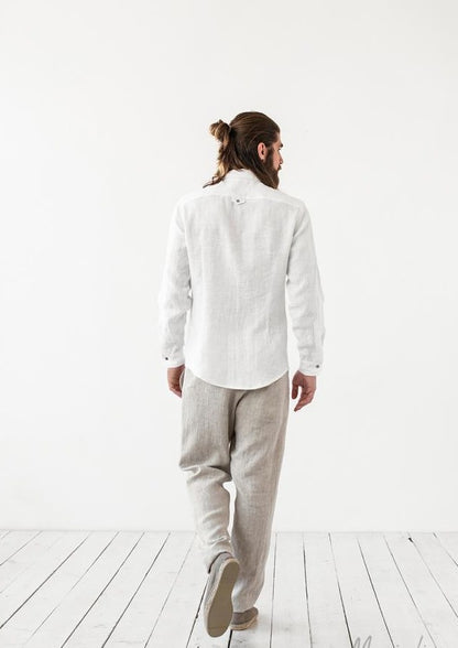 Mens Linen Pants | Natural