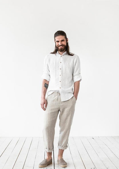 Mens Linen Pants | Natural