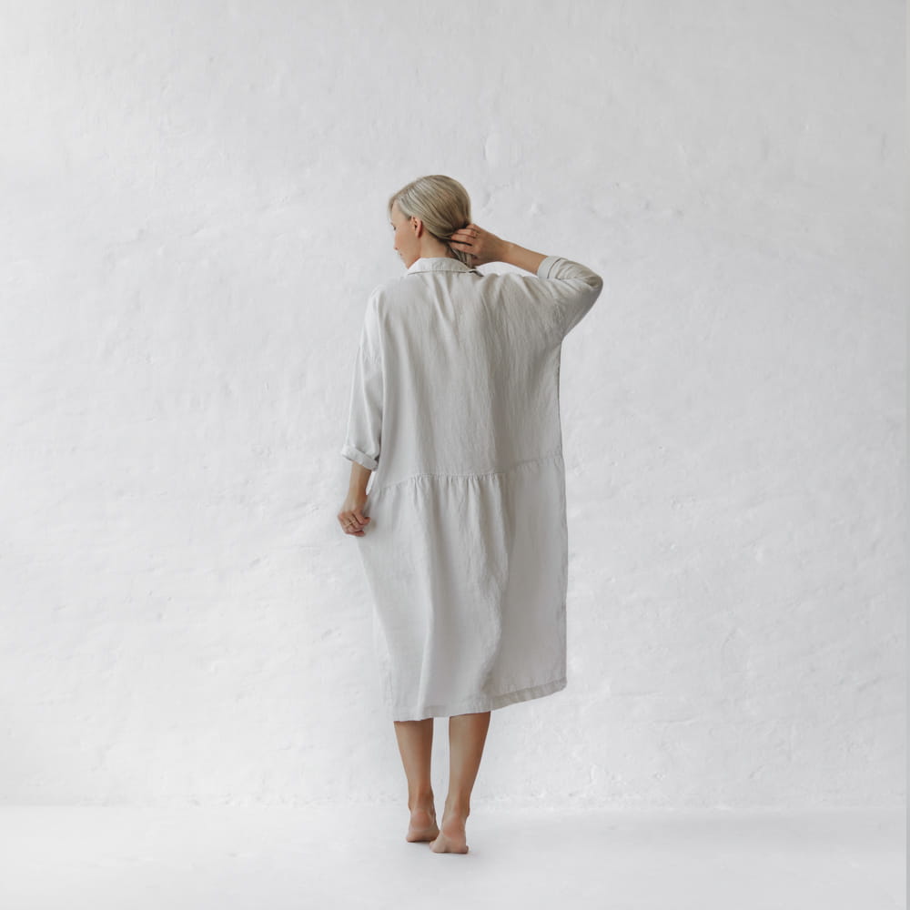 Oversized Linen Dress | Mushroom