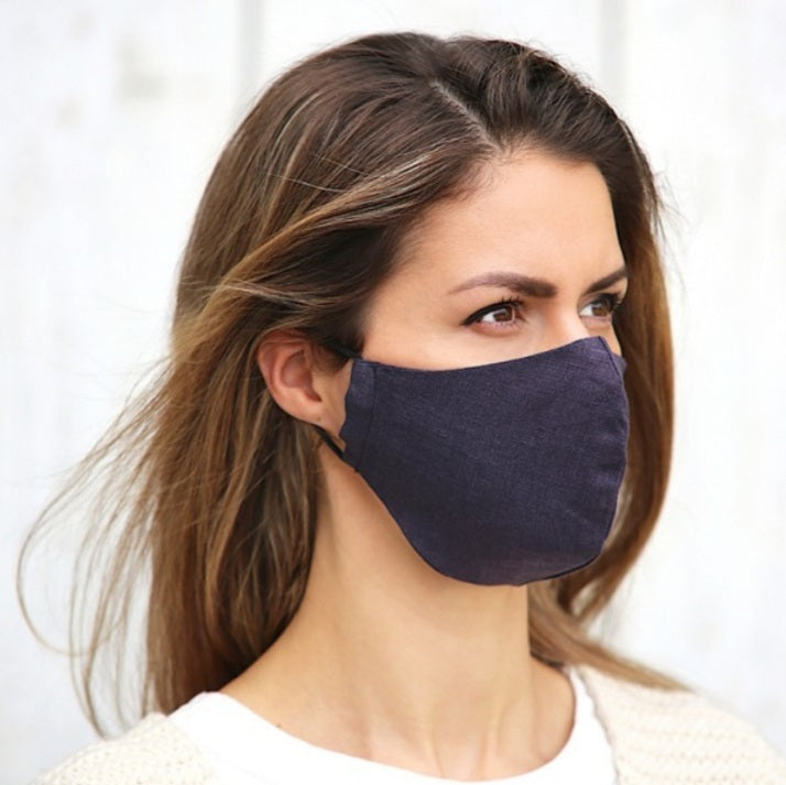 Linen Face Mask | Navy