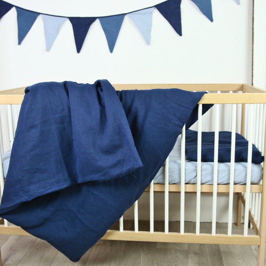 KIDS Linen Duvet Set | Navy