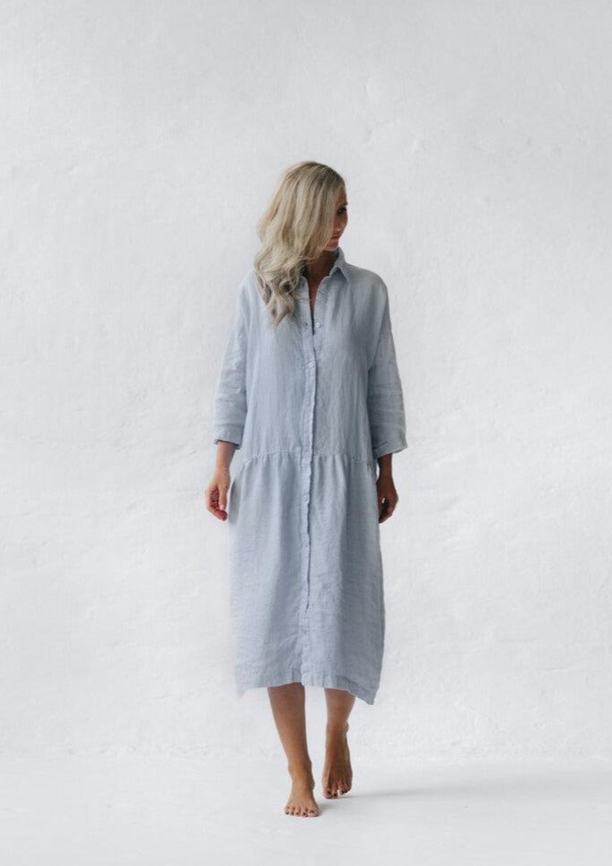 Oversized Linen Dress | Blue