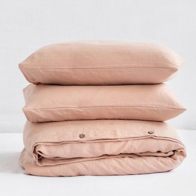 Peach Linen Duvet cover Set Oeko-Tex® | Made in Europe