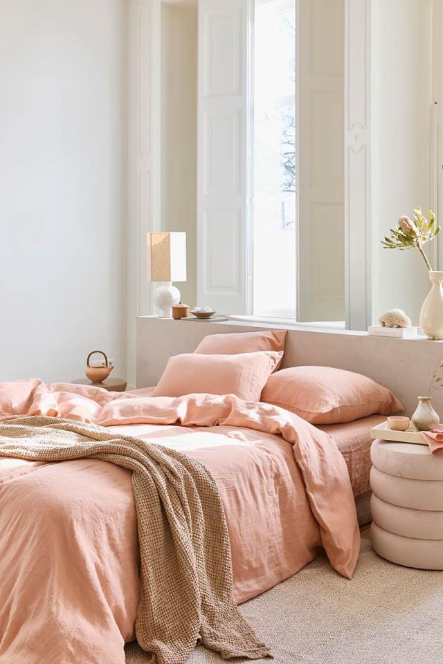 Peach Linen Duvet cover Set Oeko-Tex® | Made in Europe