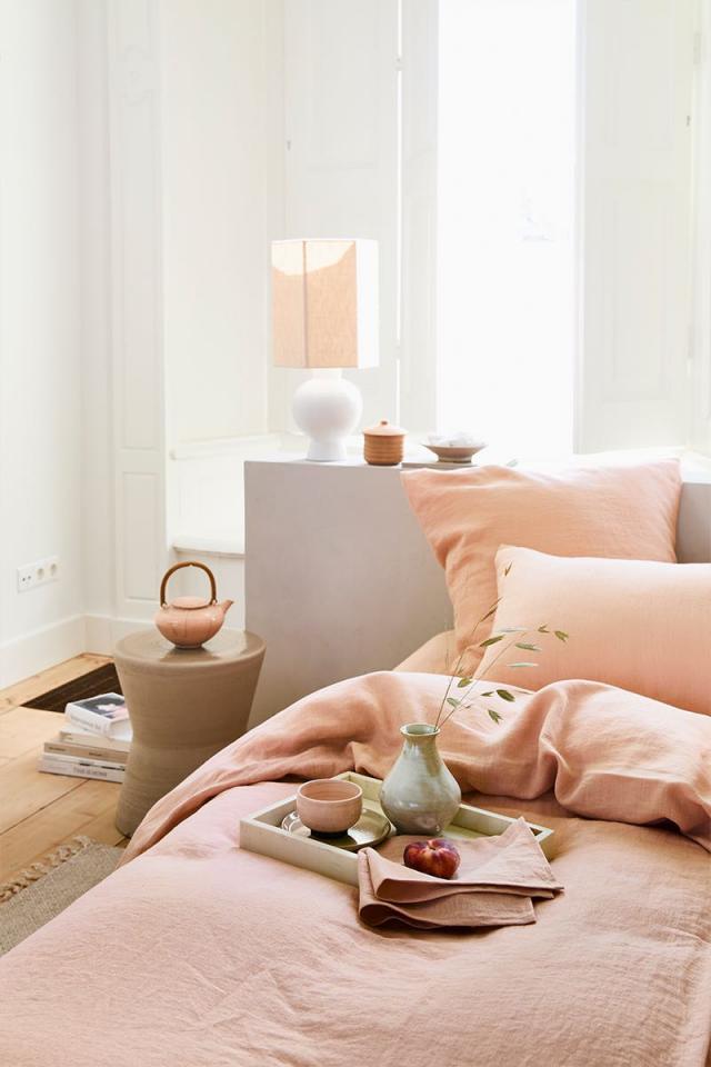 Peach Linen Duvet cover Set Oeko-Tex® | Made in Europe