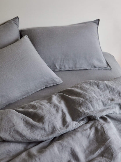 French Linen Pillowcases  | Storm