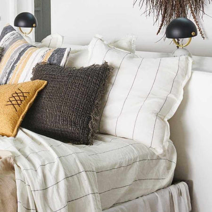French Linen Duvet Cover | Charcoal Stripe -  OEKO-TEX certified