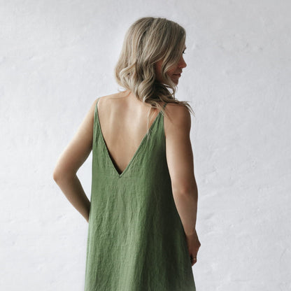 Nanami Linen dress | Olive