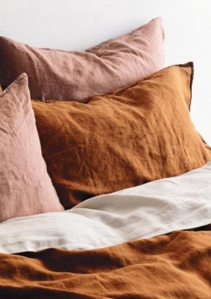 French Linen Pillowcases  | Tobacco