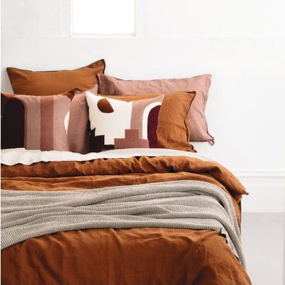 French Linen Duvet Cover Set  | Rose