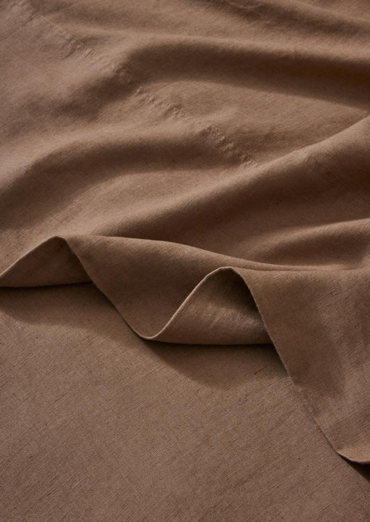 French Flax Linen Flat Sheet | Tan