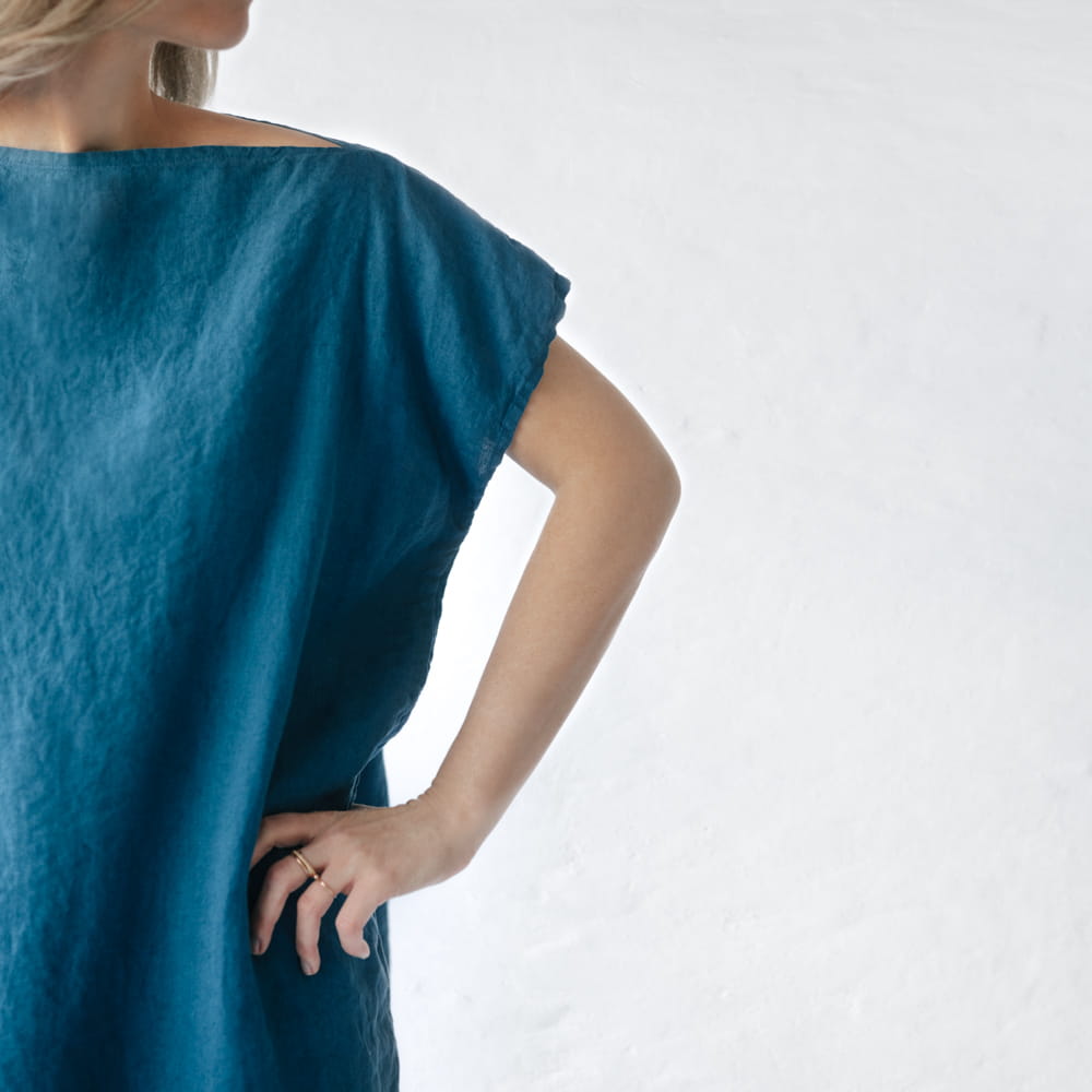 Short Linen Dress | Teal