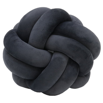 Velvet Knot Cushion | Slate