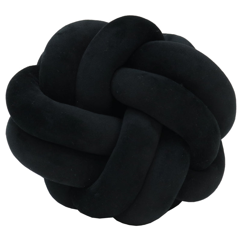 Velvet Knot Cushion | Black