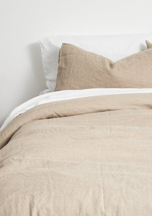 Natural Stonewashed Linen Pillowcases | Lodge Size