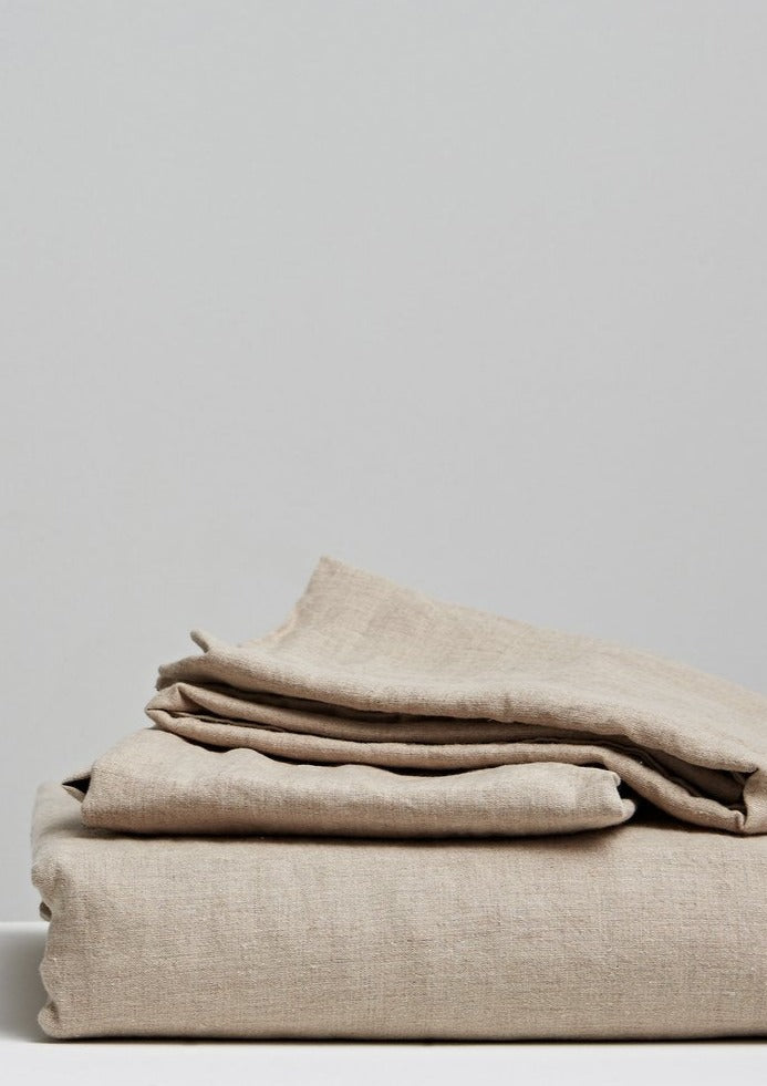 Natural Stonewashed Linen Pillowcases | Lodge Size