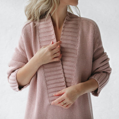 V Neck Sweater | Dusky Pink