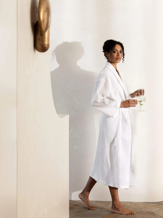Spa Waffle Bathrobe | White